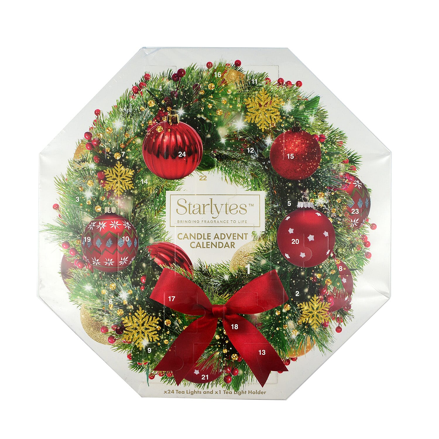 Starlytes Candle Christmas Advent Calendar - White & Green