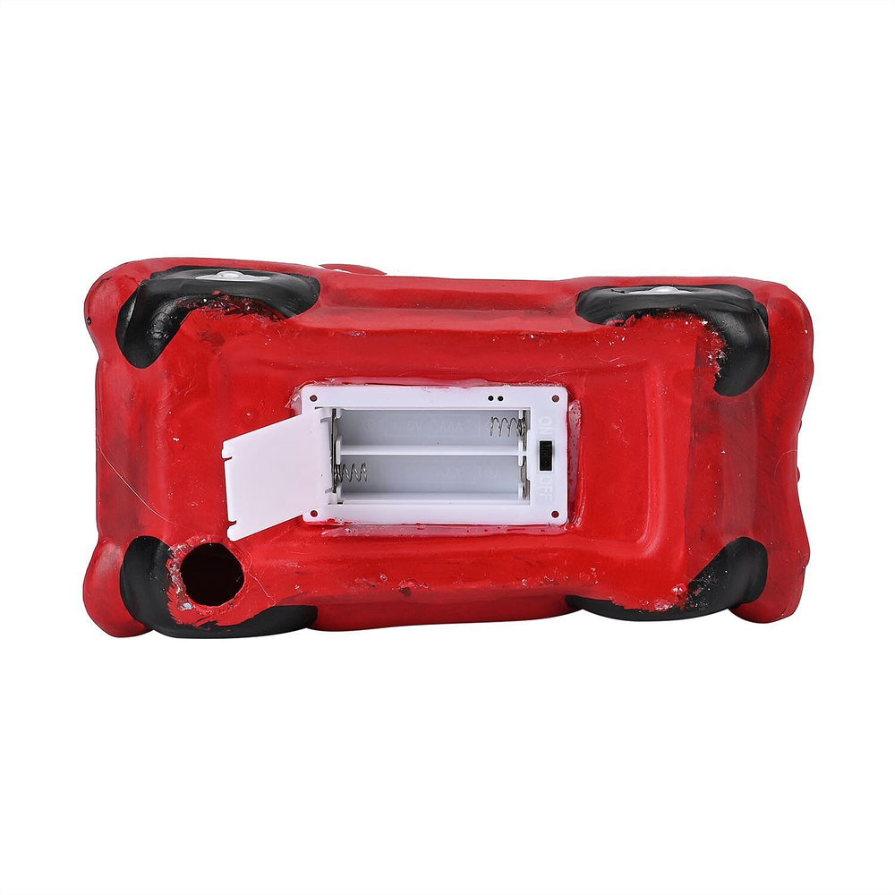 Ceramic Decoration Truck and Santa Clause Shape with Led Light (Size 22x20x9 cm) - Red - White