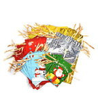 SET OF 30 - Christmas Foil Gift Bags Wrapped With Chiffon Draw String - Multi