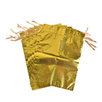 SET OF 30 - Christmas Foil Gift Bags Wrapped With Chiffon Draw String - Multi