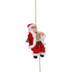 Animated Climbing Santa with Golden Pearls & Music (23 cm) Powered by 3 AA Batteries (not inc.) - Red & White