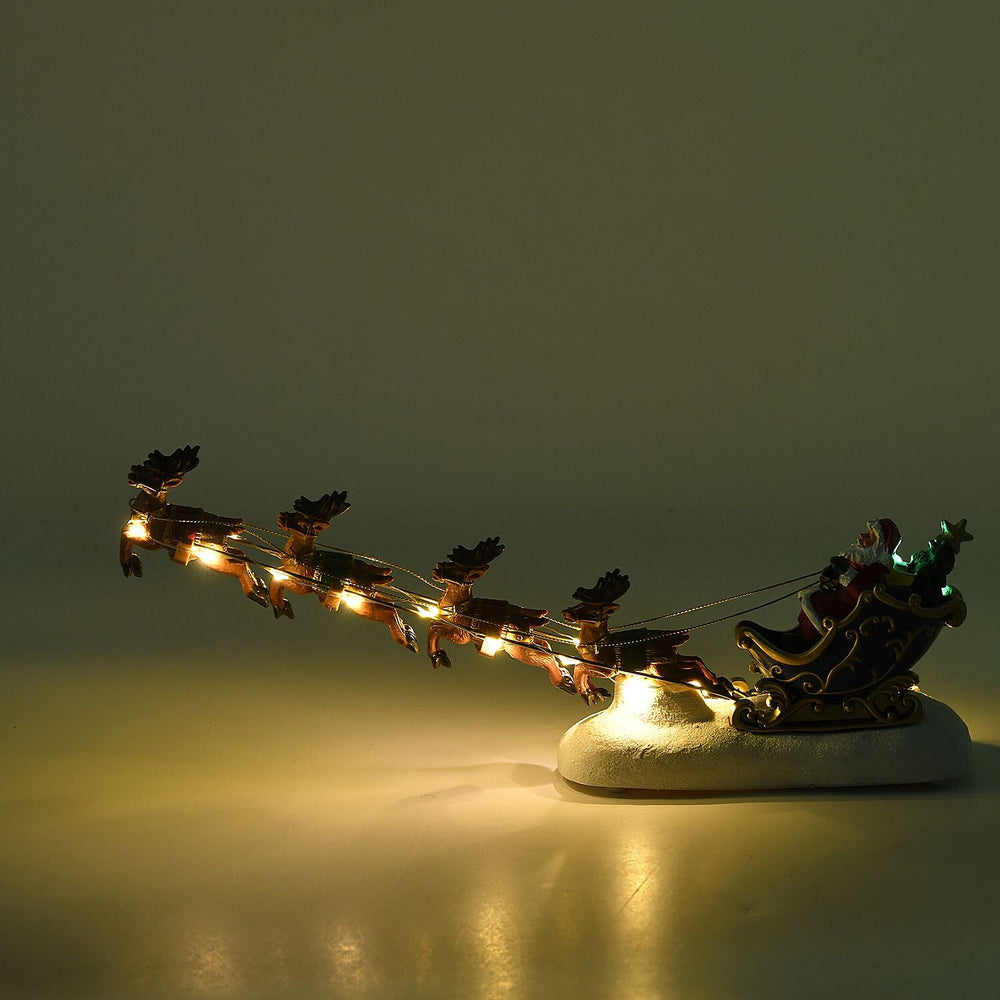 Christmas Santa Riding Sleigh with LED Warm Lights (3xAAA Battery- Not included)