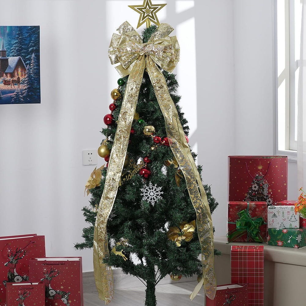 Christmas Tree Top Bow (135 x 33 cm) - Gold