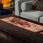 Christmas Tree on Car Embroidered Cotton Table Runner (Size 91x35 Cm) - Beige & Multi