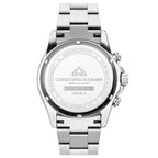 CHRISTOPHE DUCHAMP Swiss Quartz Movement Silver Dial Mens Watch with Silver Colour Stainless Steel Chain Strap