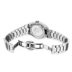 CHRISTOPHE DUCHAMP Attitude Double Diamond Swiss Quartz 5ATM WR Black Dial - Silver Case Ladies Watch with Silver Stainless Steel Strap