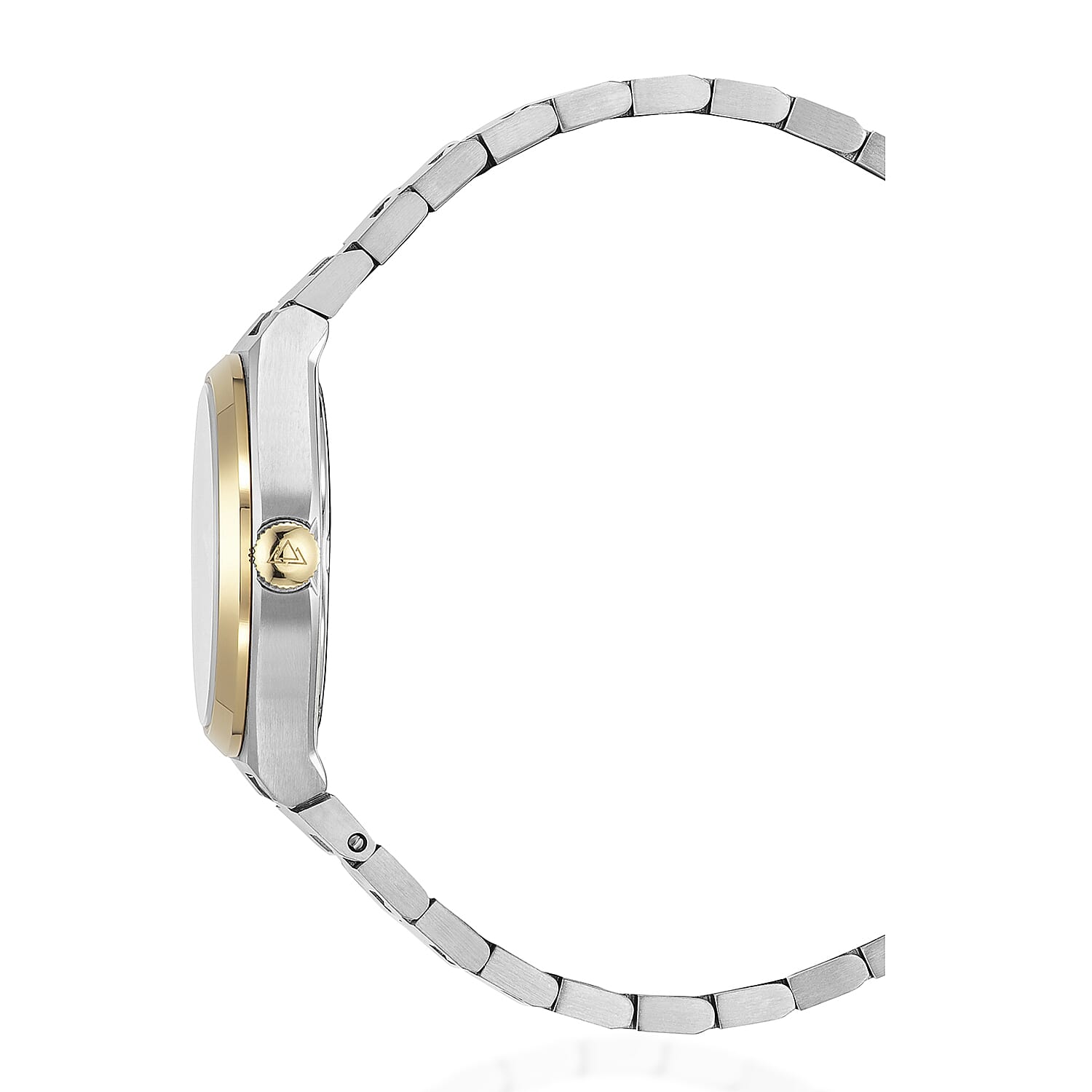 CHRISTOPHE DUCHAMP Attitude Double Diamond Swiss Quartz 5ATM WR Champagne Dial - Two-Tone Case Ladies Watch with Two-Tone Stainless Steel Strap