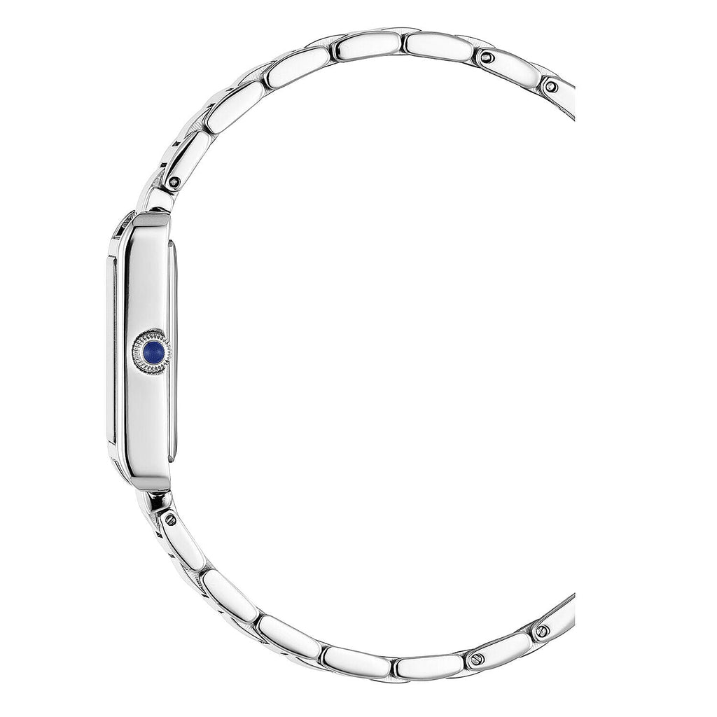 SWISS MADE Christophe Duchamp Fontaine Swiss Movement Watch with 10 SI Diamonds and Sapphire Crystal Black Dial Silver Strap
