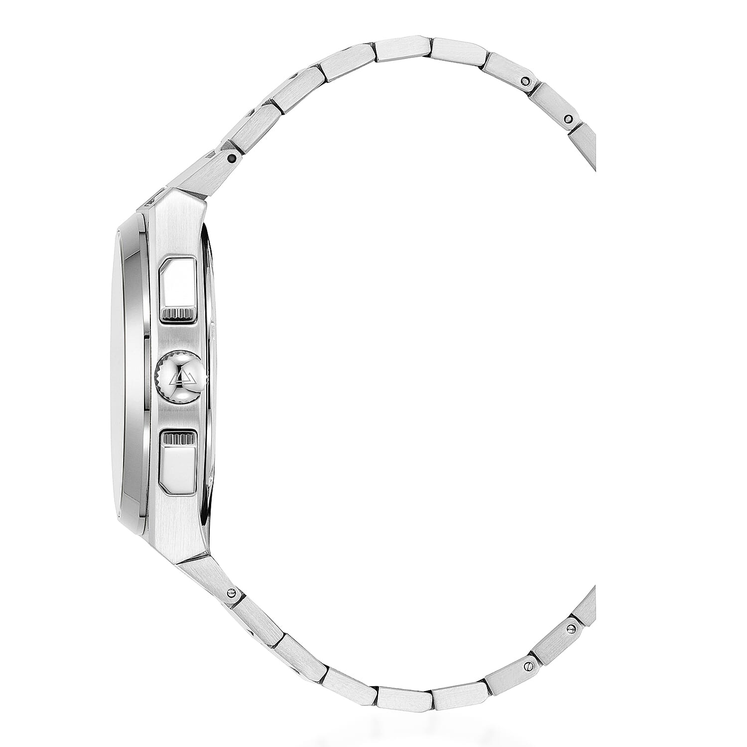 CHRISTOPHE DUCHAMP Attitude Chrono Swiss Quartz 10ATM WR Black Dial - Silver Case Mens Watch with Silver Stainless Steel Chain Strap