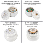6 Pieces Fine Porcelain Circular Containers with Floral Lids