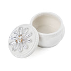 6 Pieces Fine Porcelain Circular Containers with Floral Lids
