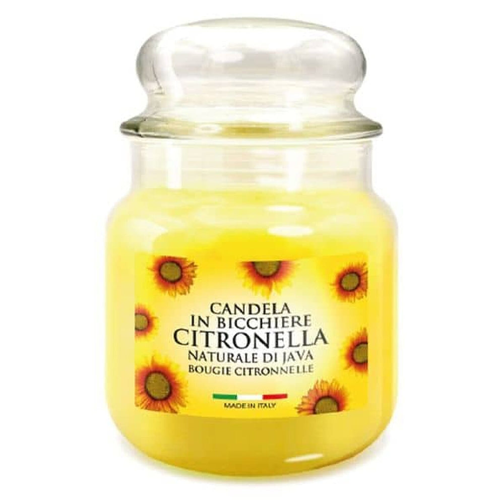 Citronella Candle Medium Jar 60 Hour Burn Time - Yellow