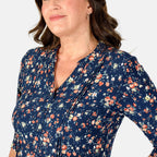 Classic  Blouse - Navy Multi