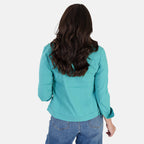 Classic Bengaline Jean Style Stretch Jacket (Size 14) - Lagoon Green