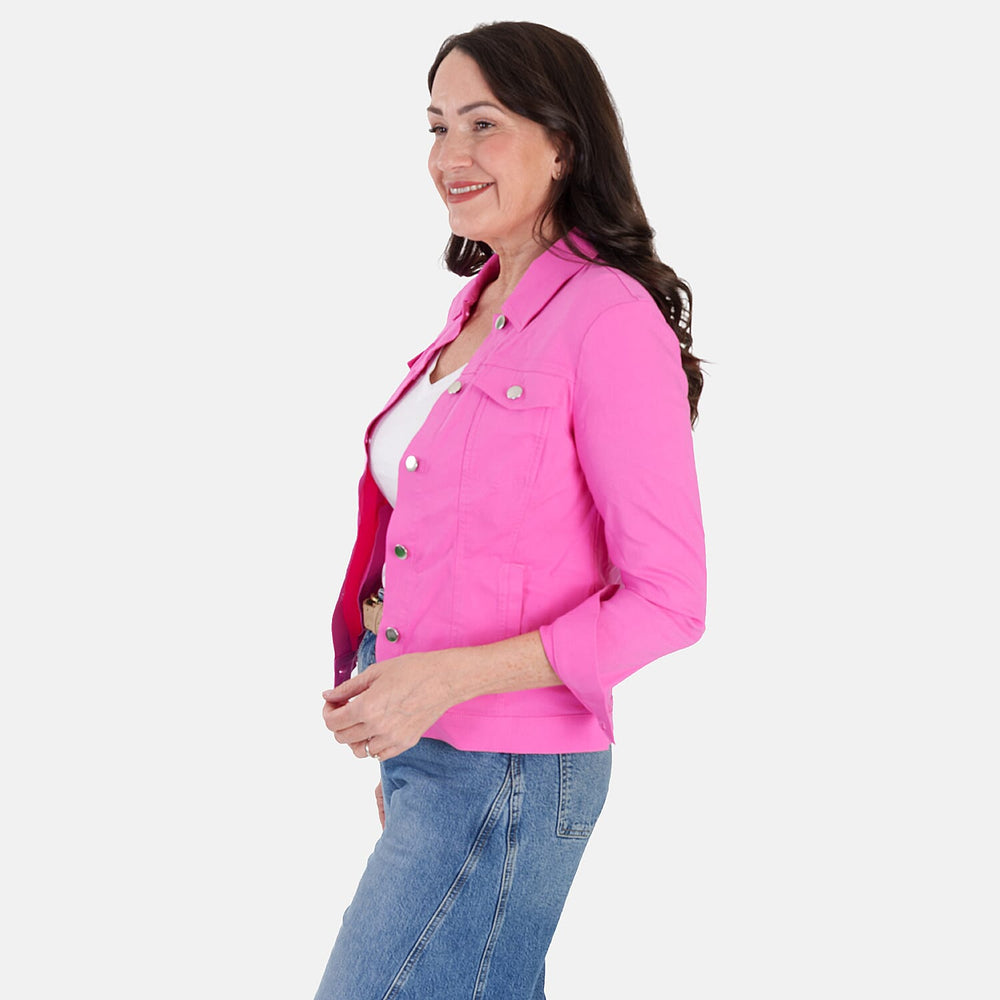 Classic Bengaline Jean Style Stretch Jacket (Size 20) - Summer Pink