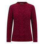 Classic Chenille Wide Cable Front Jumper (Size XL) - Burgundy