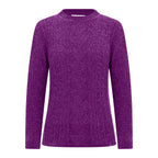 Classic Chenille Wide Cable Front Jumper (Size XL) - Purple