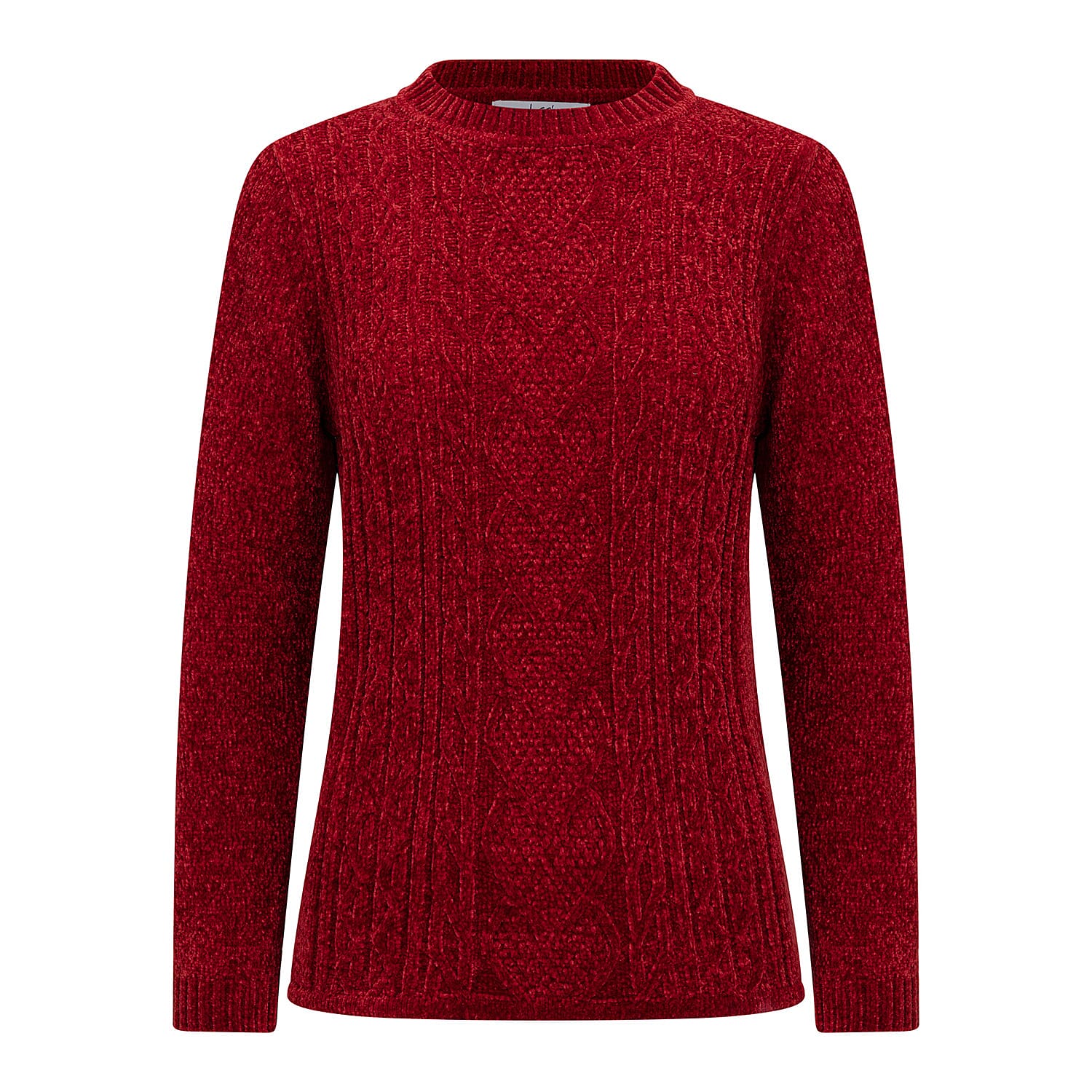 Classic Chenille Wide Cable Front Jumper (Size XL) - Rust