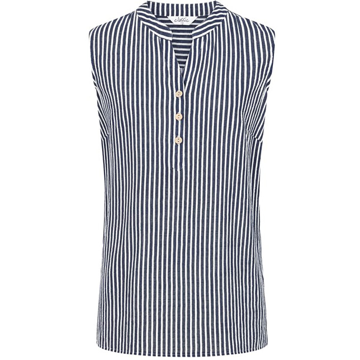 Classic Cotton Woven Blouse (Size - 12) - Navy