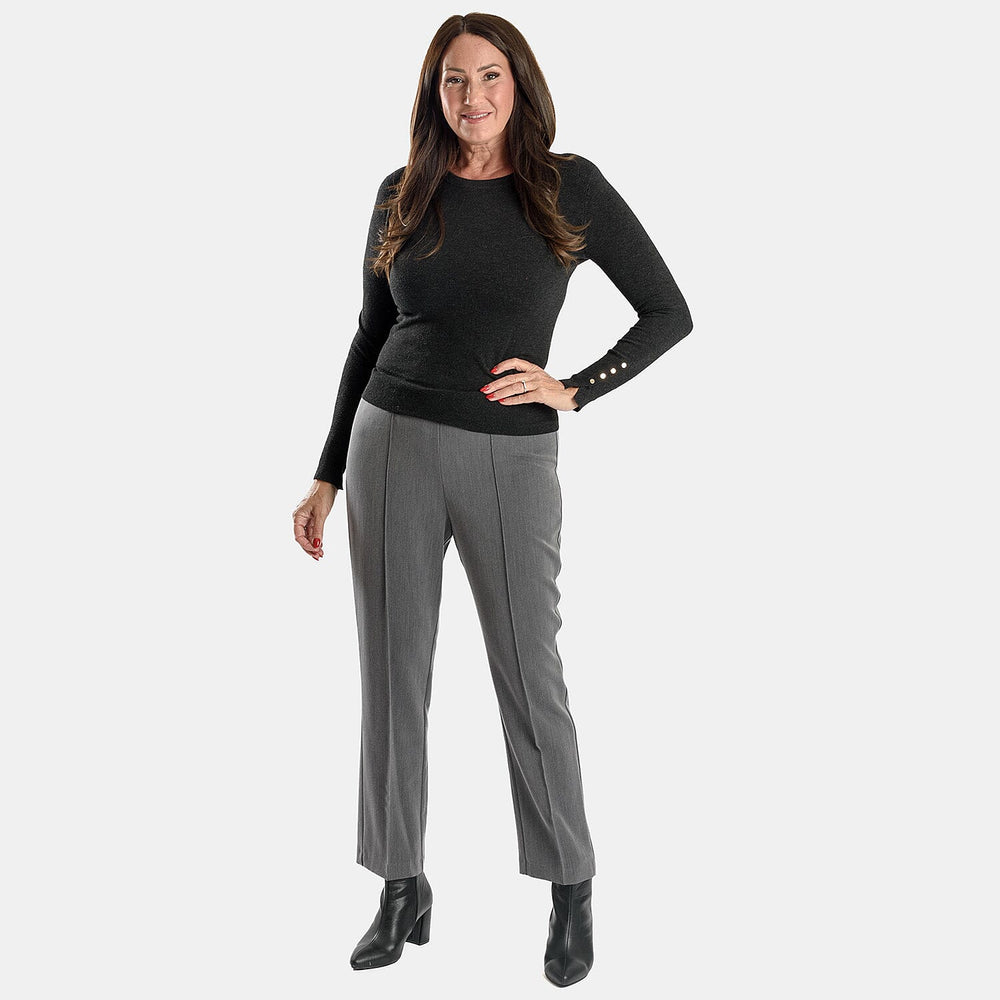 Classic Slim Leg Comfort Trouser (Size 12) - Grey