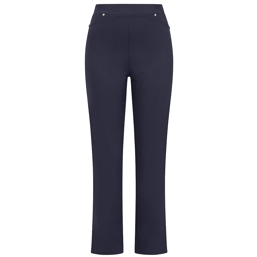 Classic Jean-Style Viscose Stretch Trousers (Size 18) - Navy