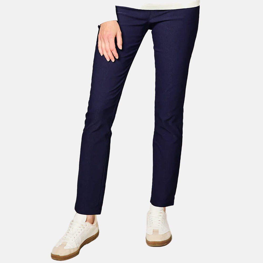 Classic Jean-Style Viscose Stretch Trousers (Size 18) - Navy