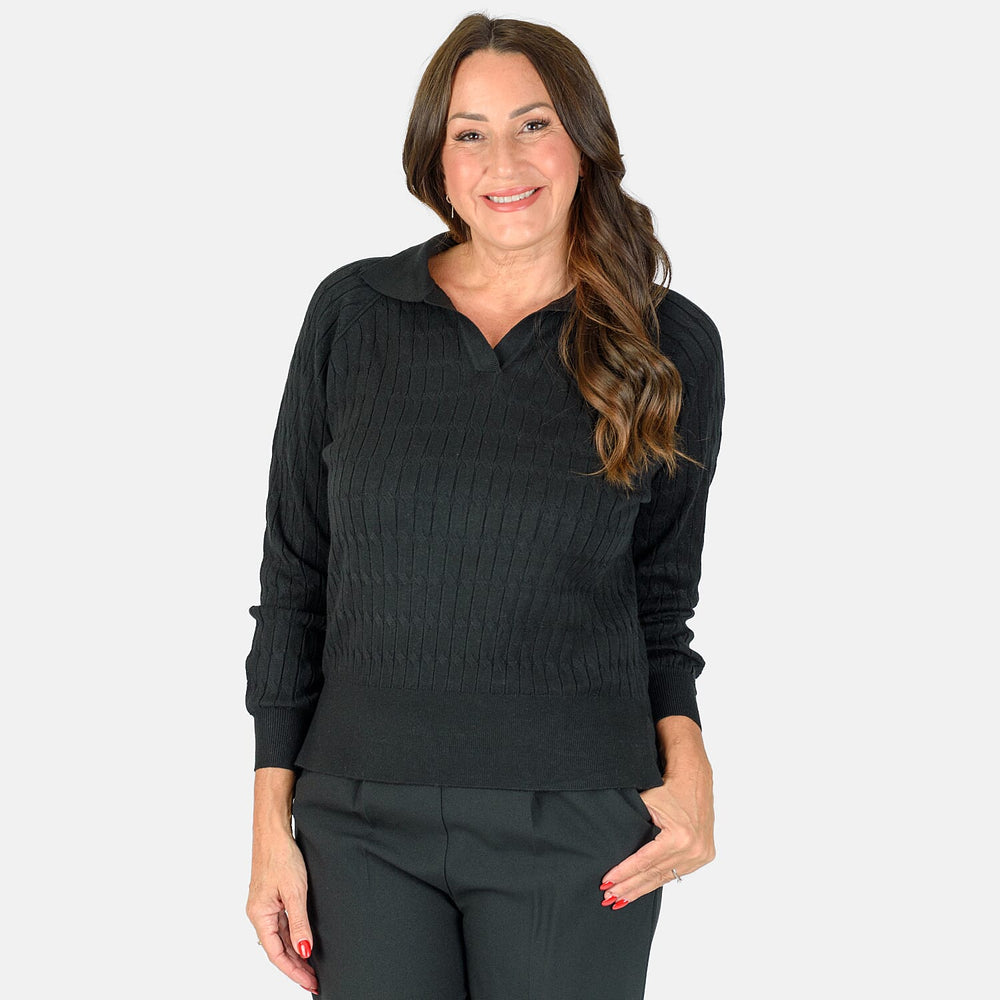 Classic Knitted Jumper - Black