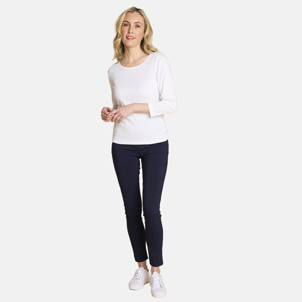 Classics Crew Neck 3-4 Sleeve Top (Size 16) - White