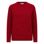 Classic Round Neck Sparkle Chenille Jumper (Size L) - Red