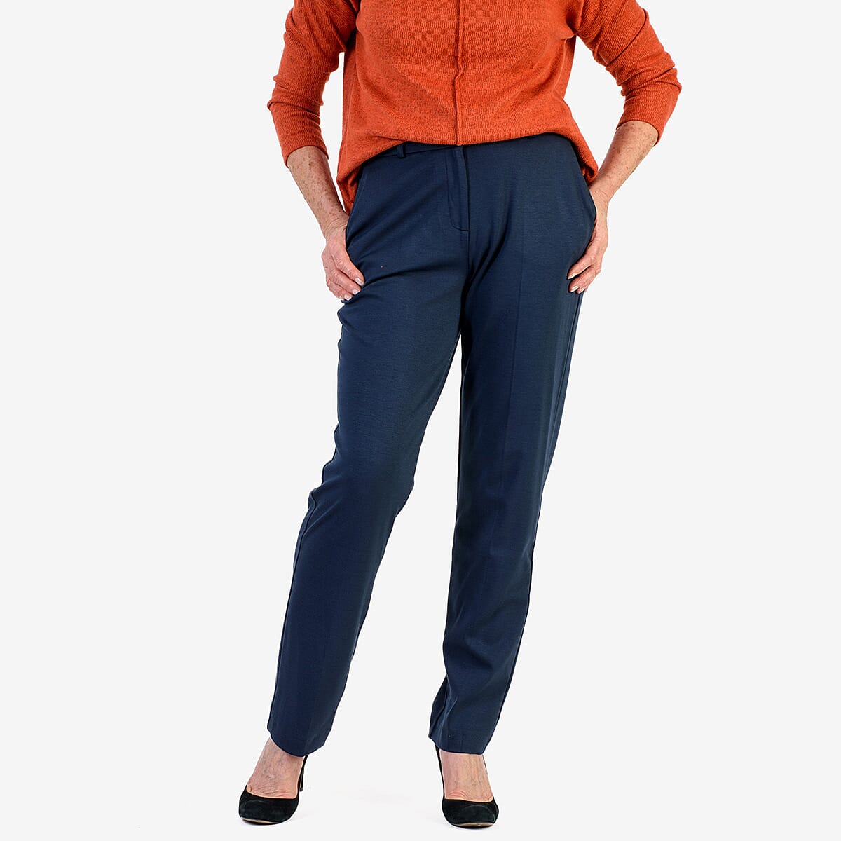 Classic Straight Leg Trousers (Size 20) - Navy