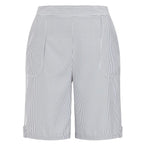 Classic Seersucker Casual Bermuda Striped Shorts (Size 12) - Navy