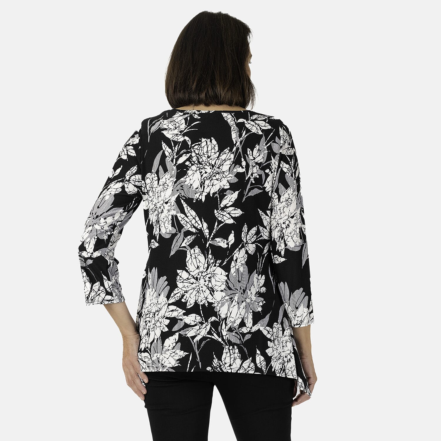 Classic Hanky Hem Print Top with Necklace