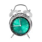 Round Quartz Movt. Retro Alarm Clock with Night Light (2 AA Battery, Not Includ.) - Green