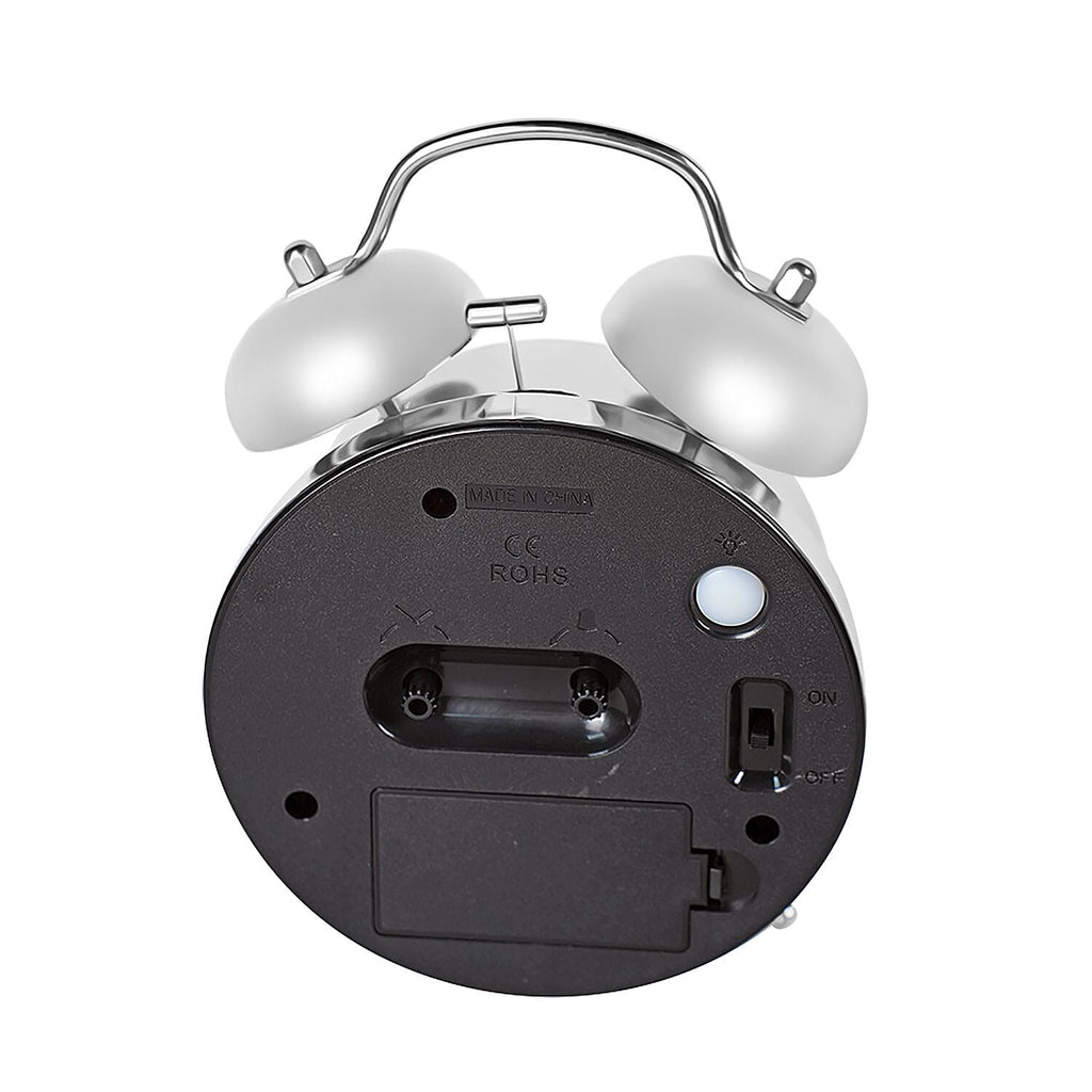 Round Quartz Movt. Retro Alarm Clock with Night Light (2 AA Battery, Not Includ.) - Green