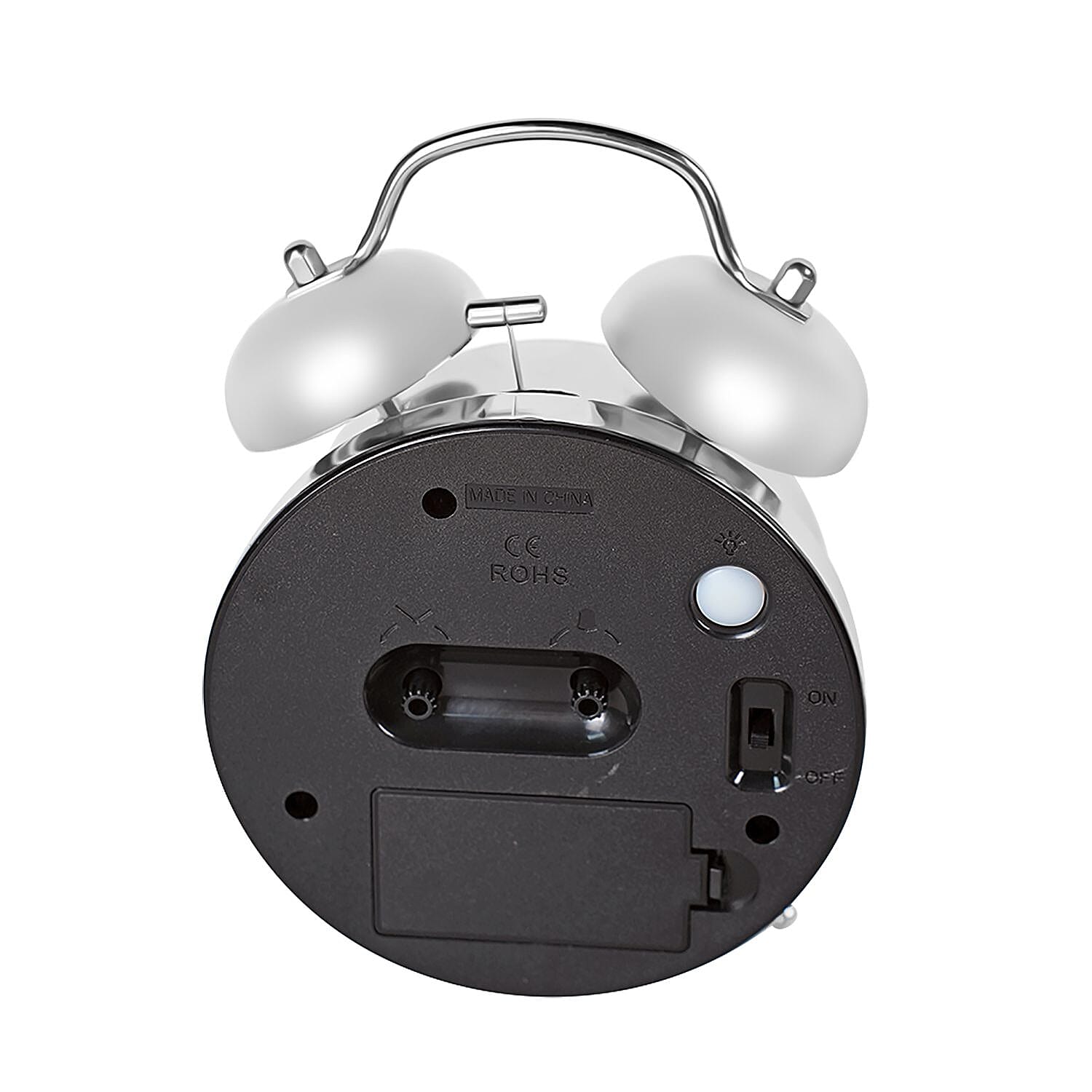 Round Quartz Movt. Retro Alarm Clock with Night Light (2 AA Battery, Not Includ.) - Green