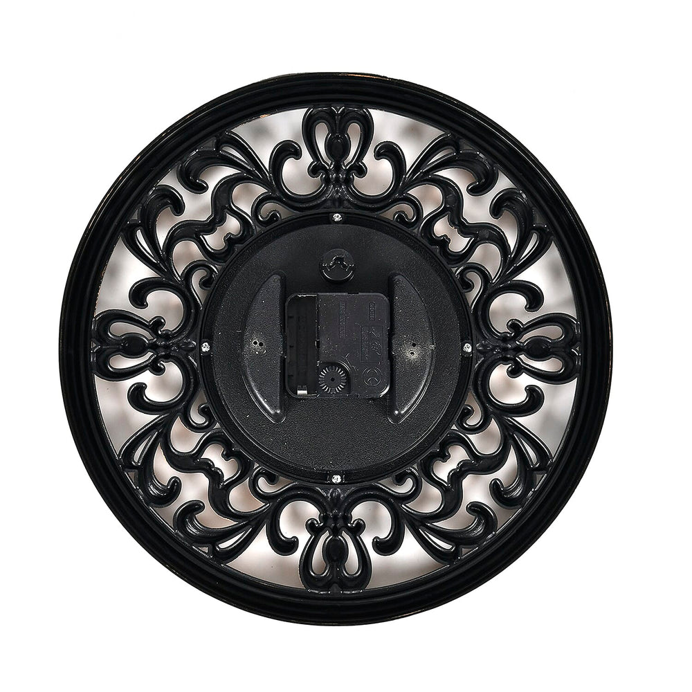 Set of 2 Round Retro Design Analog Wall Clock - Brown & Silver - Fluerdilis