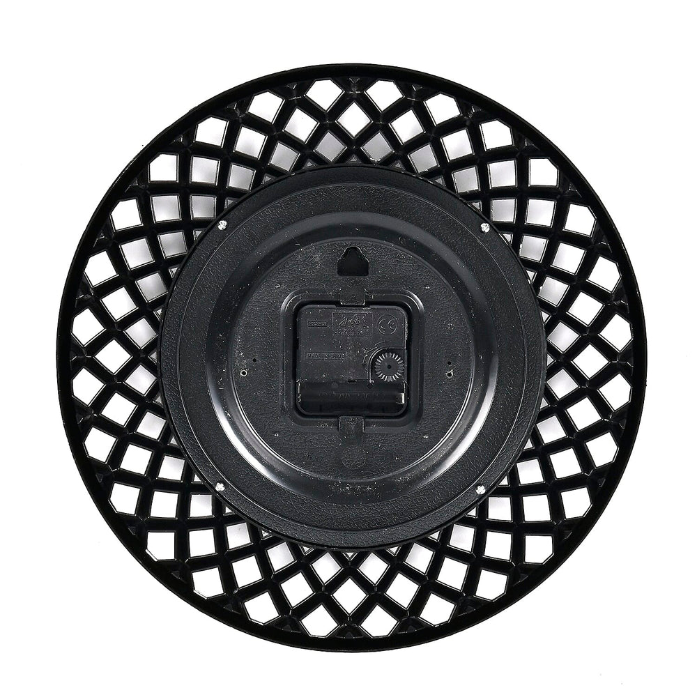 Set of 2 Round Retro Design Analog Wall Clock - Gold & Silver - Lattice