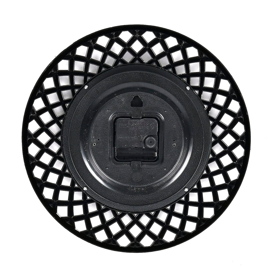 Set of 2 Round Retro Design Analog Wall Clock - Gold & Silver - Lattice
