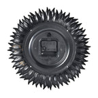 Set of 2 Round Floral Design Analog Wall Clock - Gold & Silver - Sunflower