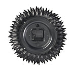 Set of 2 Round Floral Design Analog Wall Clock - Gold & Silver - Sunflower