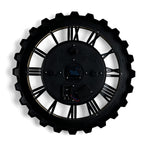 Rotating Gear Wall Clock Powered by 3 x AA Batteries (Not Included) - Black 50cm Diameter
