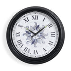 Waterproof Outdoor Wall Clock with LED Lights Powered by 4xAA Batteries (not included) - Black - White