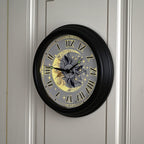 Waterproof Outdoor Wall Clock with LED Lights Powered by 4xAA Batteries (not included) - Black - White