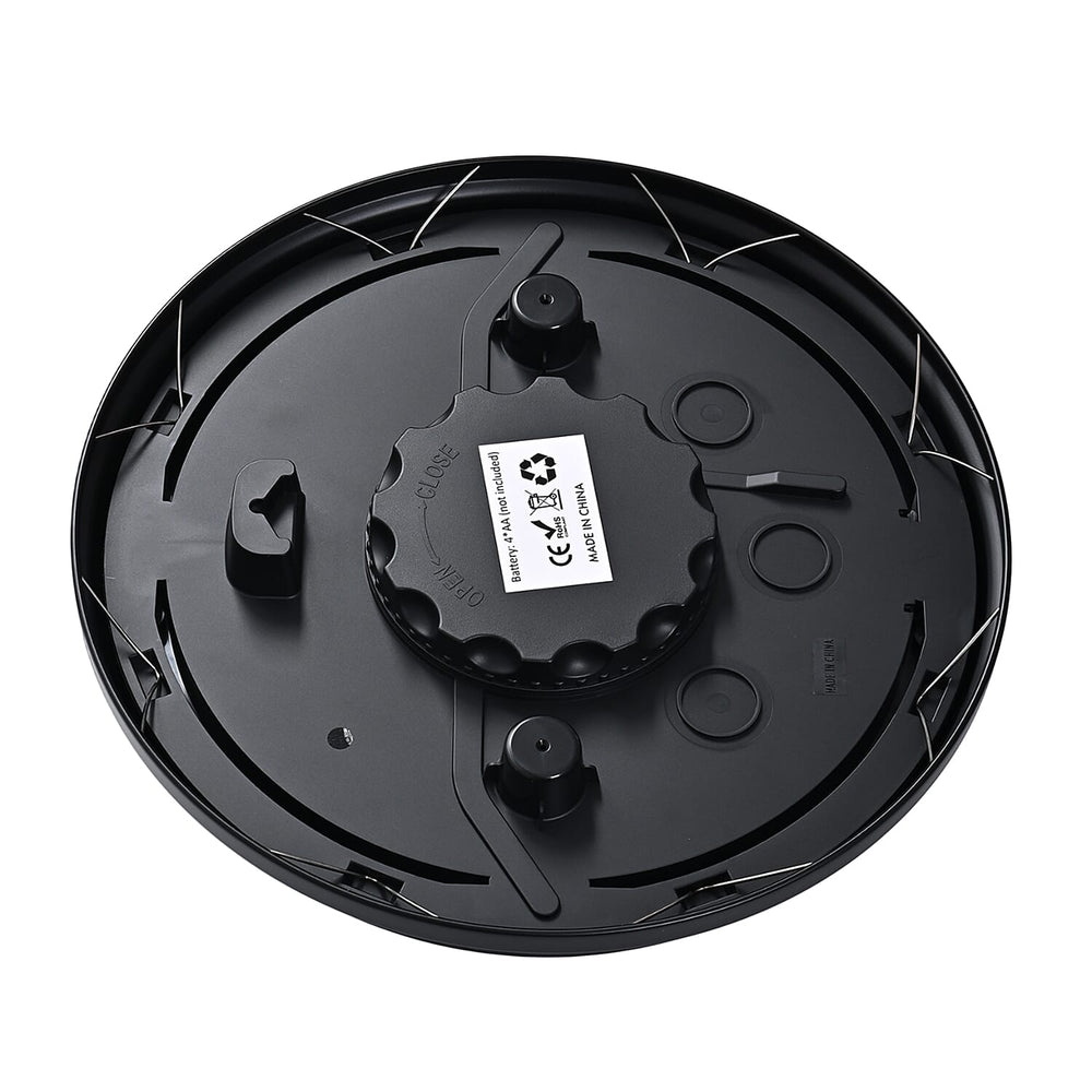 Waterproof Outdoor Wall Clock with LED Lights Powered by 4xAA Batteries (not included) - Black - White