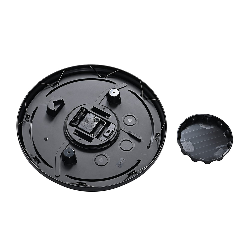 Waterproof Outdoor Wall Clock with LED Lights Powered by 4xAA Batteries (not included) - Black - White