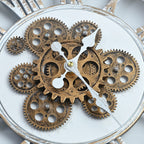 Rotating Gear Wall Clock Powered by 3 x AA Batteries (Not Included) - Blue 50cm Diameter