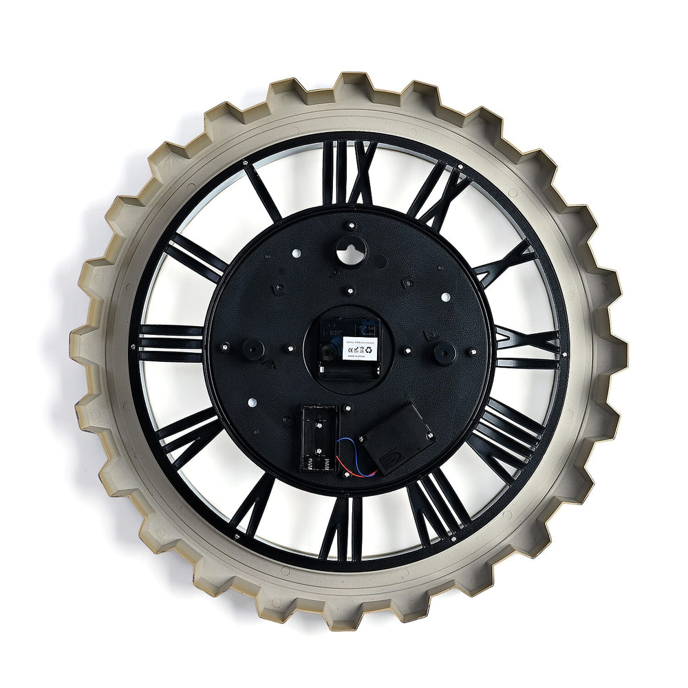 Rotating Gear Wall Clock Powered by 3 x AA Batteries (Not Included) - Blue 50cm Diameter