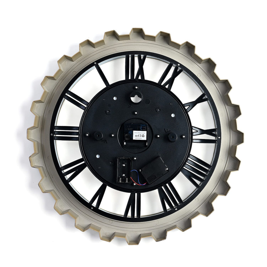 Rotating Gear Wall Clock Powered by 3 x AA Batteries (Not Included) - Blue 50cm Diameter