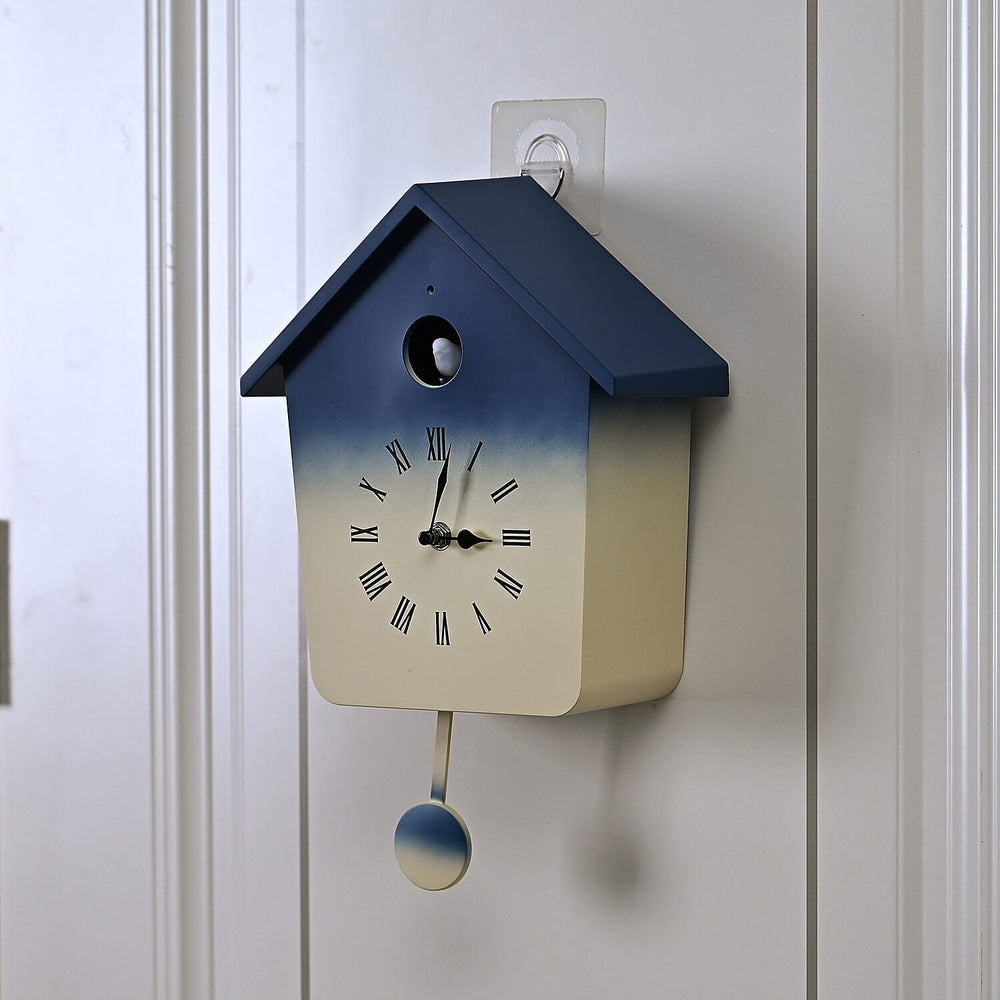 Modern Cuckoo Wall Clock with Pendulum – Singing Bird with Night Silent Mode