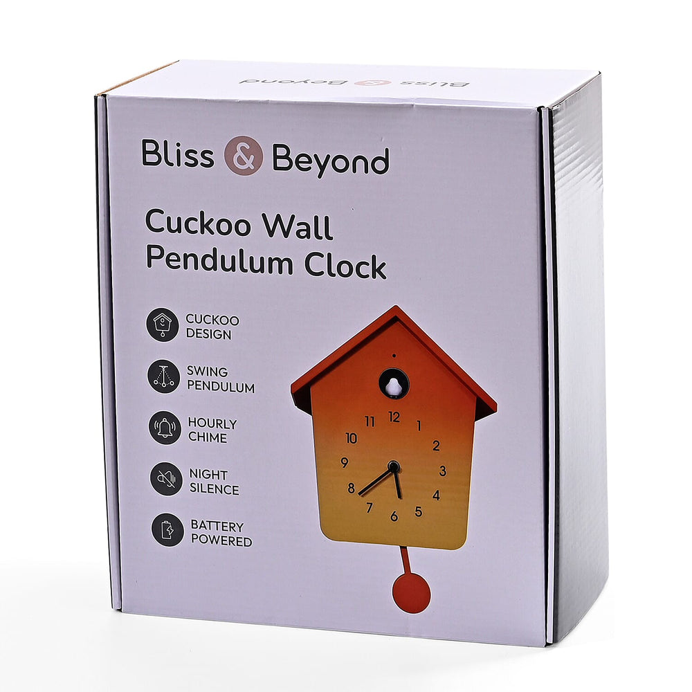 Modern Cuckoo Wall Clock with Pendulum – Singing Bird with Night Silent Mode